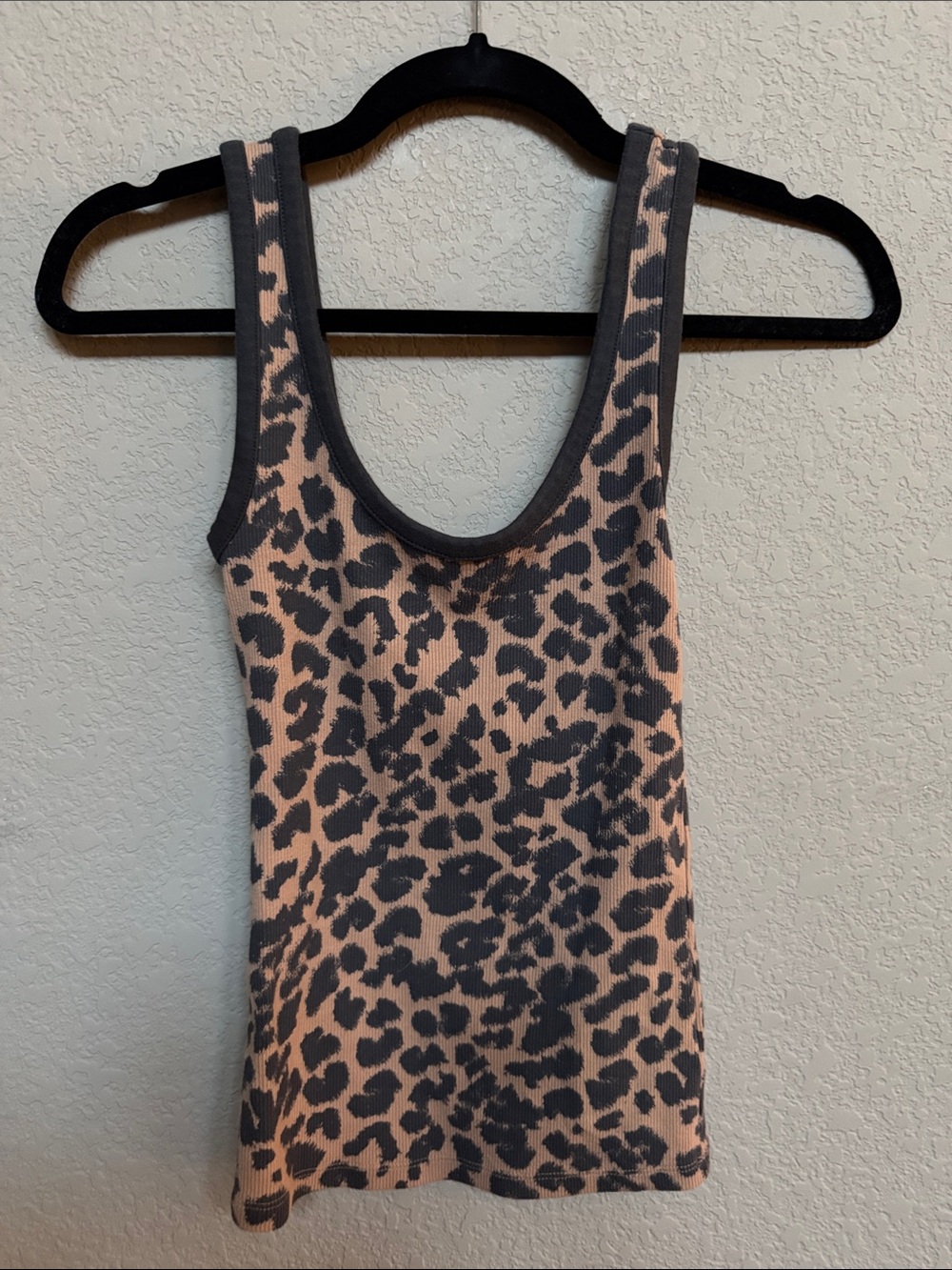 Aerie Leopard Print Ribbed Tank Top, Size Small